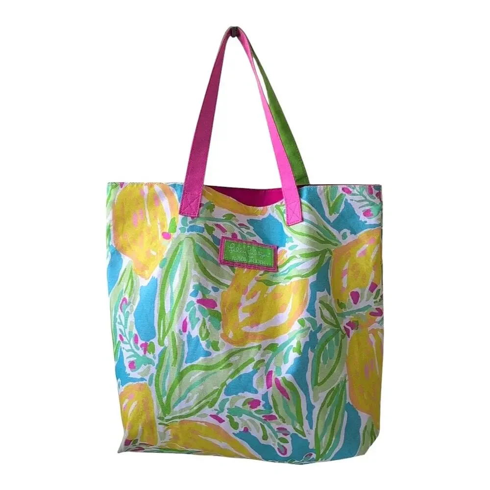 Lilly Pulitzer for Estee Lauder Colorful Shopping Tote Carryall Beach Bag